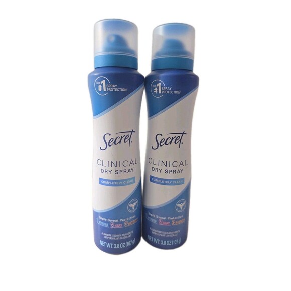Lot Of 2 Secret Clinical Dry Spray Antiperspirant Deodorant Completely Clean NEW - Picture 4 of 5